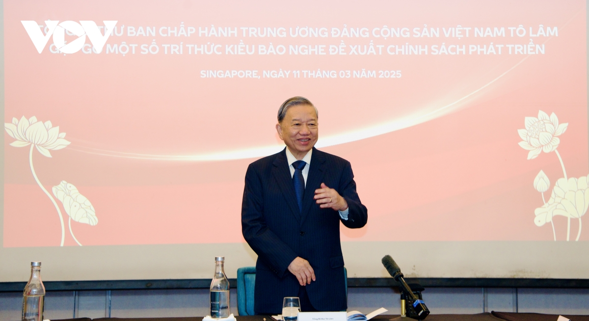 Tổng Bí thư Tô Lâm gặp mặt trí thức kiều bào tại Singapore