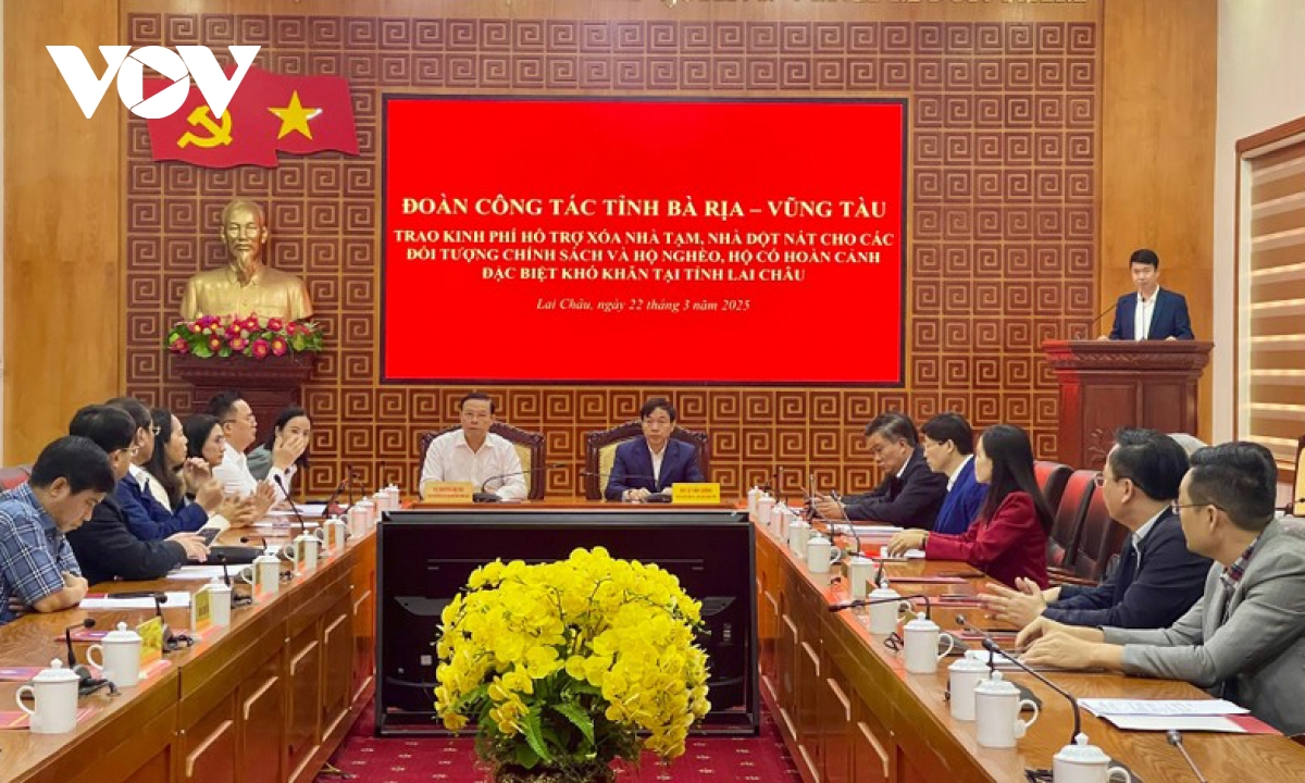 Bà Rịa - Vũng Tàu trao tặng Lai Châu hơn 107 tỷ đồng hỗ trợ xóa nhà tạm