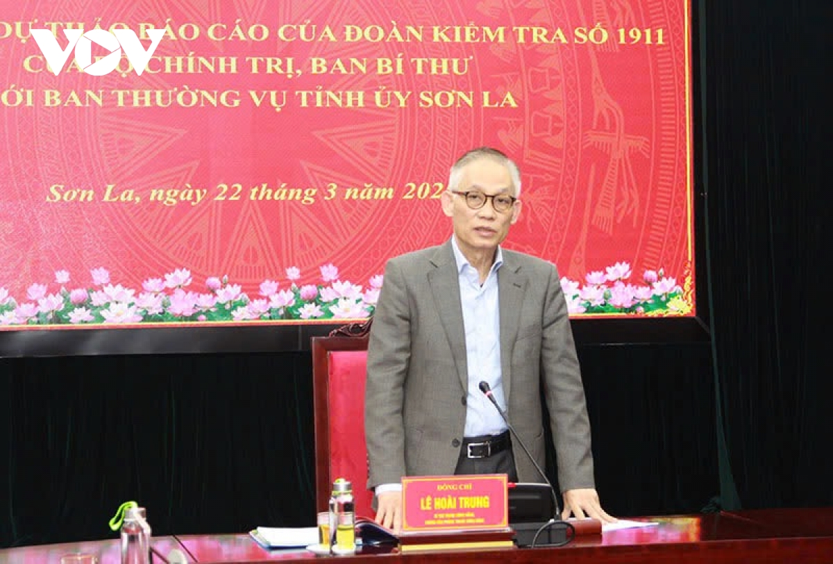 Đoàn kiểm tra của bộ chính trị thông qua báo cáo kết quả kiểm tra tại sơn la hình ảnh 3 Doan kiem tra cua bo chinh tri thong qua bao cao ket qua kiem tra tai son la hinh anh 3