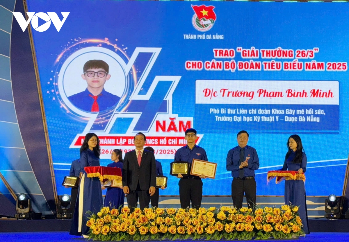 Đà Nẵng: 36 cán bộ Đoàn tiêu biểu nhận Giải thưởng 26/3
