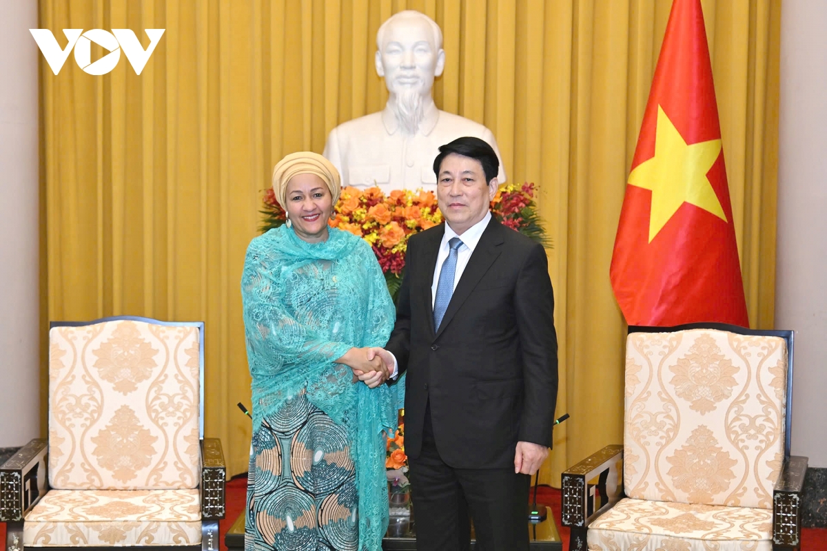 chủ tịch nước lương cường tiếp phó tổng thư ký liên hợp quốc amina mohammed hình ảnh 1 chu tich nuoc luong cuong tiep pho tong thu ky lien hop quoc amina mohammed hinh anh 1