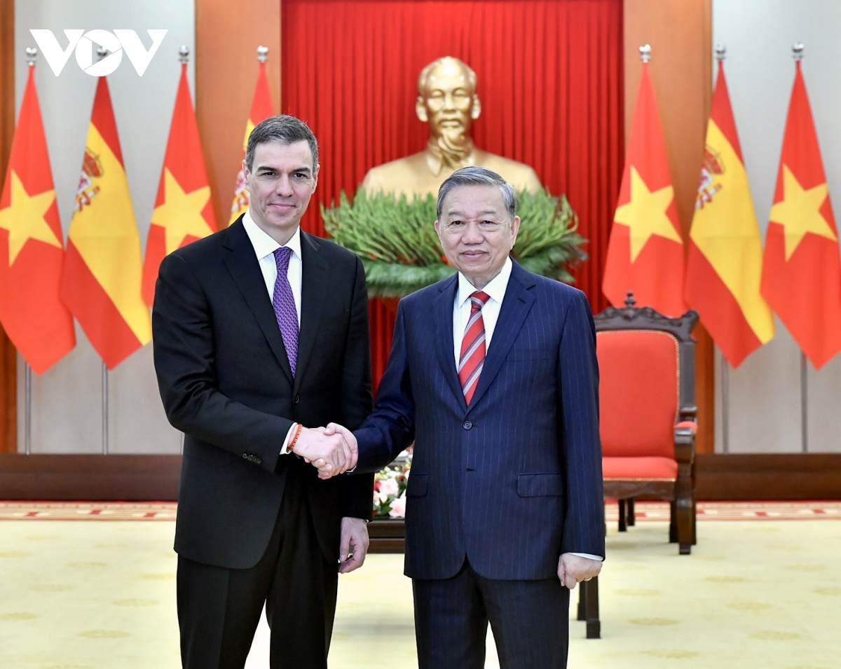 Tổng Bí thư Tô Lâm tiếp Thủ tướng Tây Ban Nha Pedro Sánchez