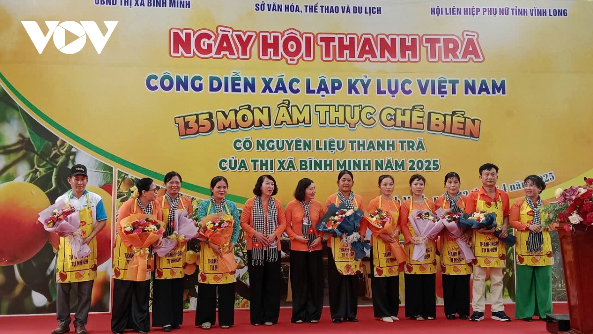 vinh long xac lap ky luc 135 mon am thuc co nguyen lieu tu trai thanh tra hinh anh 1