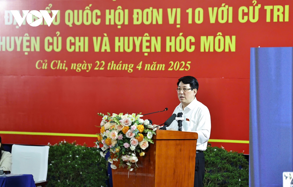 Chủ tịch nước Lương Cường tiếp xúc cử tri tại huyện Củ Chi và Hóc Môn