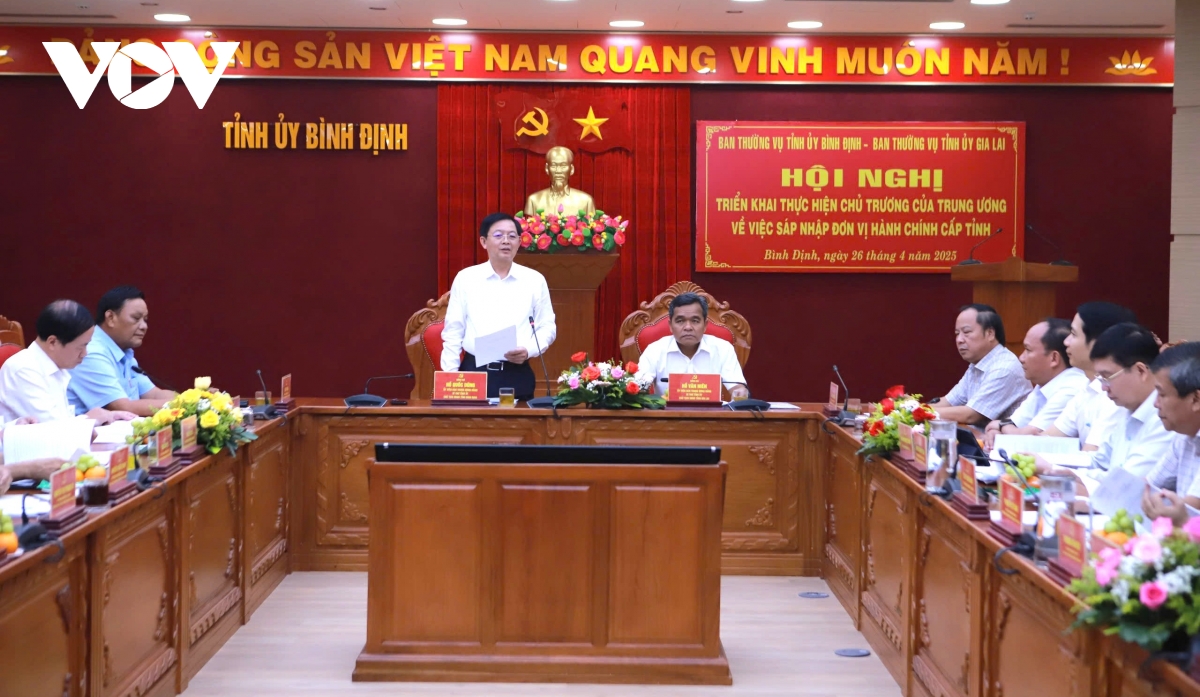 Ban Thường vụ Bình Định và Gia Lai bàn phương án sáp nhập tỉnh