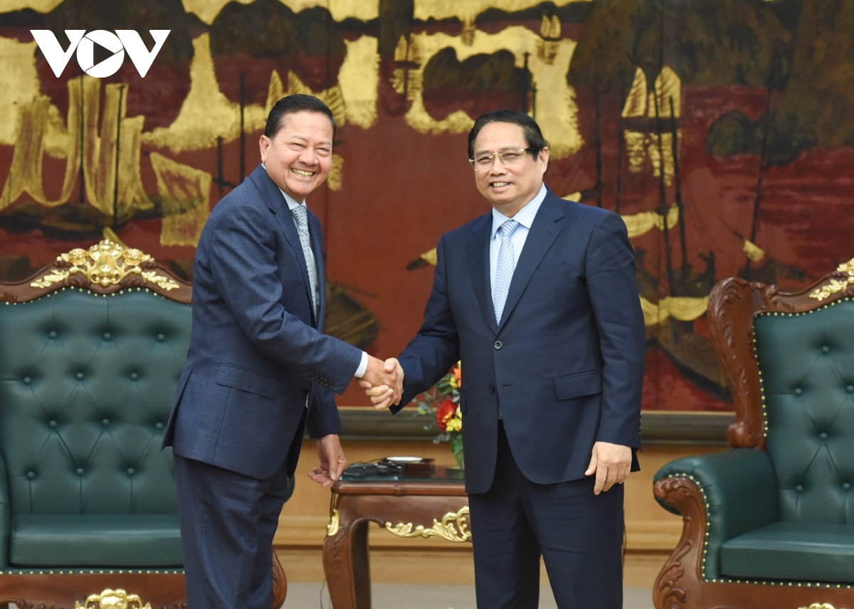 thủ tướng phạm minh chính tiếp phó thủ tướng campuchia neth savoeun hình ảnh 1 thu tuong pham minh chinh tiep pho thu tuong campuchia neth savoeun hinh anh 1