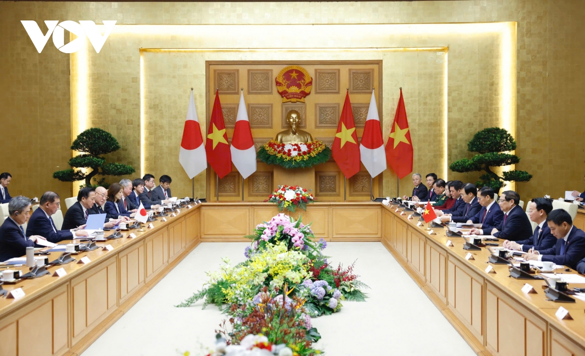 Ảnh thủ tướng phạm minh chính chủ trì lễ đón thủ tướng nhật bản ishiba shigeru hình ảnh 8 Anh thu tuong pham minh chinh chu tri le don thu tuong nhat ban ishiba shigeru hinh anh 8