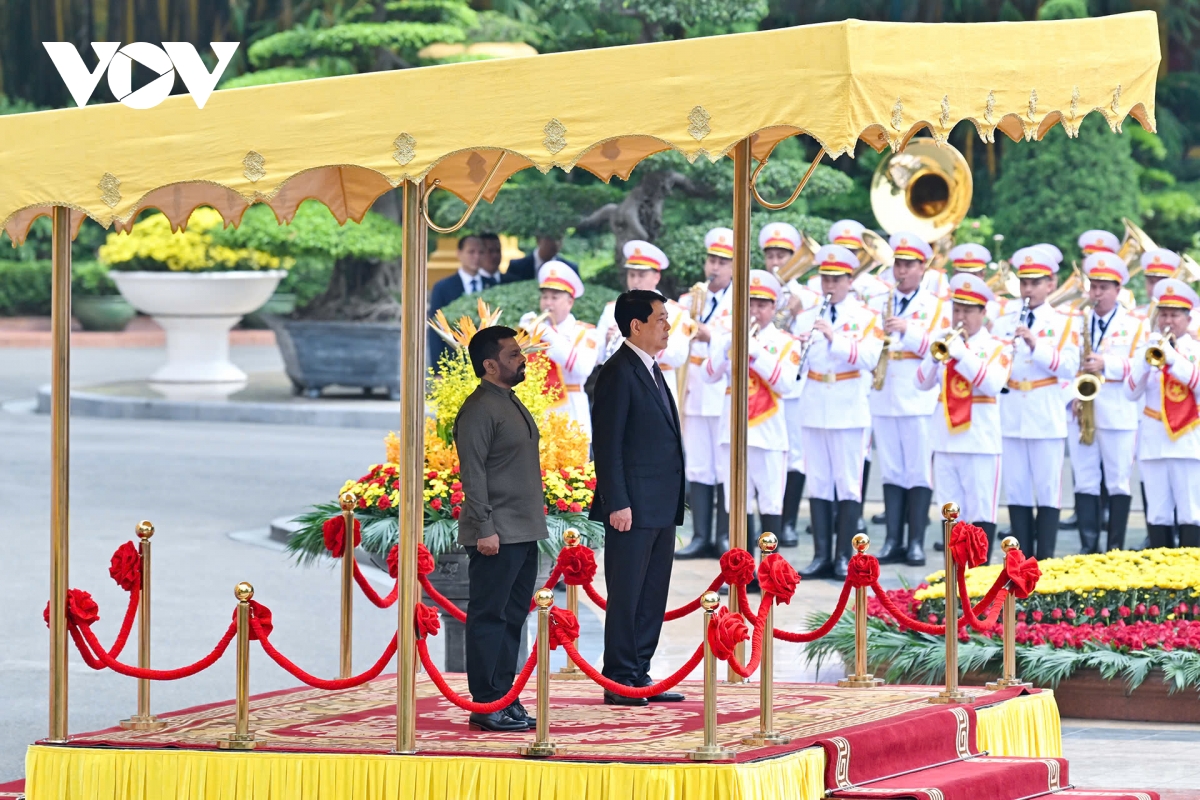 chủ tịch nước lương cường chủ trì lễ đón tổng thống sri lanka hình ảnh 1 chu tich nuoc luong cuong chu tri le don tong thong sri lanka hinh anh 1