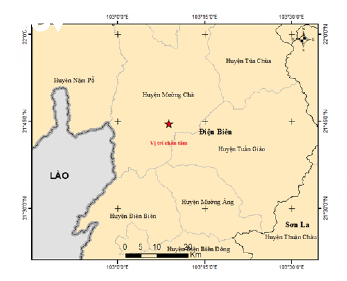 xay ra dong dat tai Dien bien va quang nam hinh anh 1