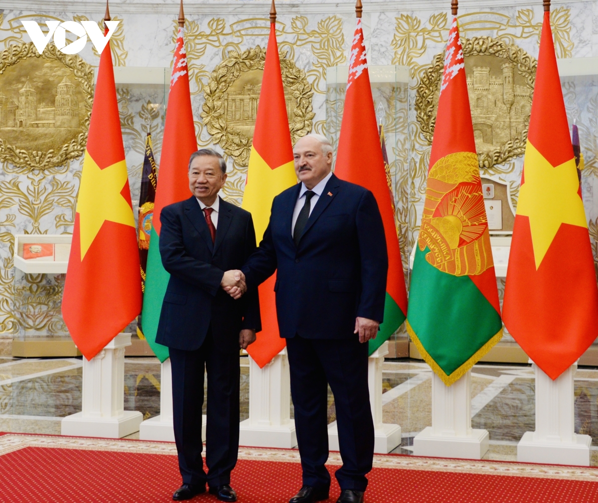 Lễ đón chính thức Tổng Bí thư Tô Lâm thăm cấp nhà nước Belarus