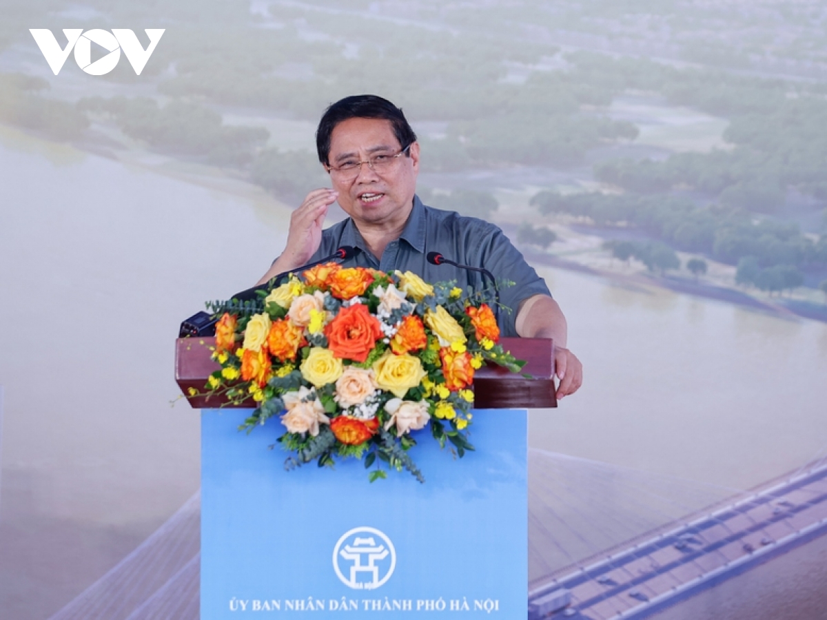 Thủ tướng Phạm Minh Chính dự Lễ khởi công Dự án cầu Tứ Liên, Hà Nội