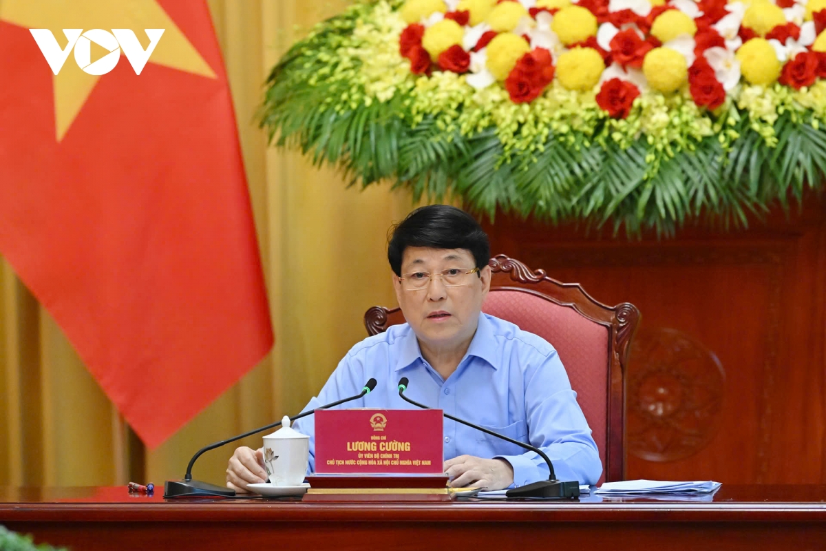 Chủ tịch nước Lương Cường làm việc với Văn phòng Chủ tịch nước
