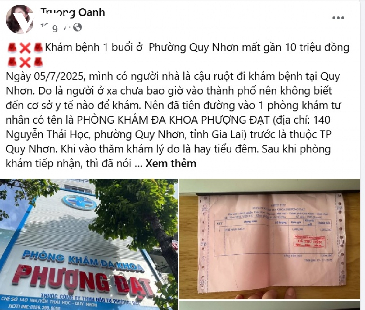 Kiểm tra thông tin "Khám bệnh 1 buổi ở phường Quy Nhơn mất gần 10 triệu đồng"