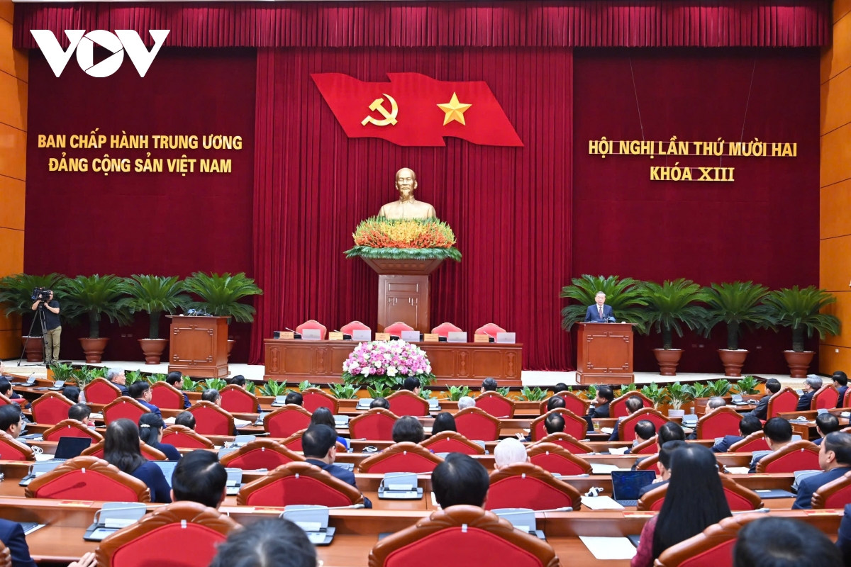 Toàn cảnh bế mạc Hội nghị lần thứ 12 Ban Chấp hành Trung ương Đảng khóa XIII