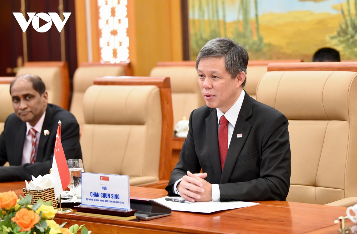Bộ trưởng Bộ Quốc phòng Singapore Chan Chun Sing tại hội đàm Bộ trưởng Bộ Quốc phòng Singapore Chan Chun Sing tại hội đàm