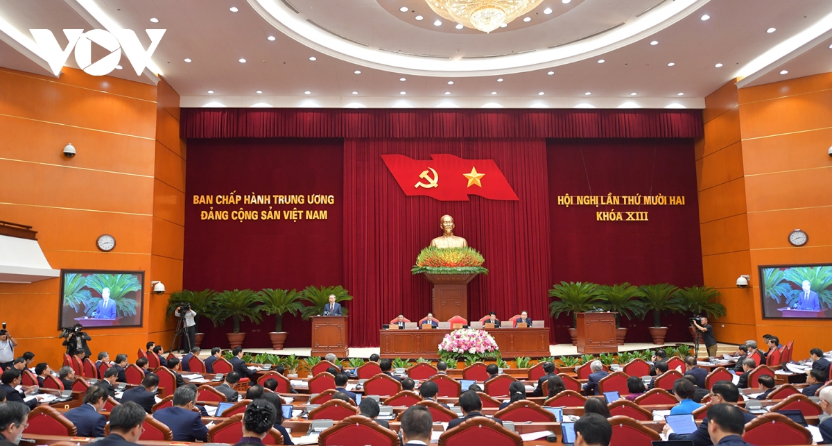 toan canh khai mac hoi nghi lan thu 12 ban chap hanh trung uong Dang khoa xiii hinh anh 1