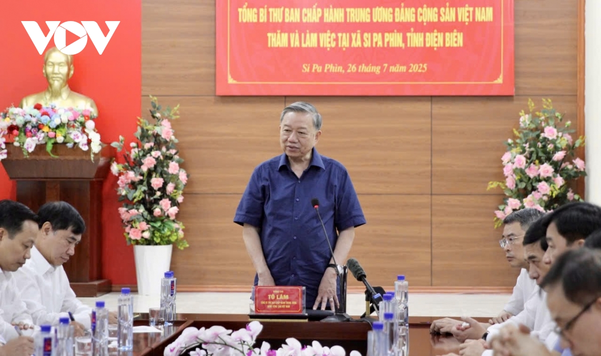 Tổng Bí thư Tô Lâm làm việc với chính quyền xã vùng biên giới tỉnh Điện Biên