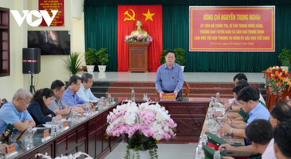 truong ban tuyen giao va dan van trung uong lam viec tai dac khu tho chau hinh anh 1