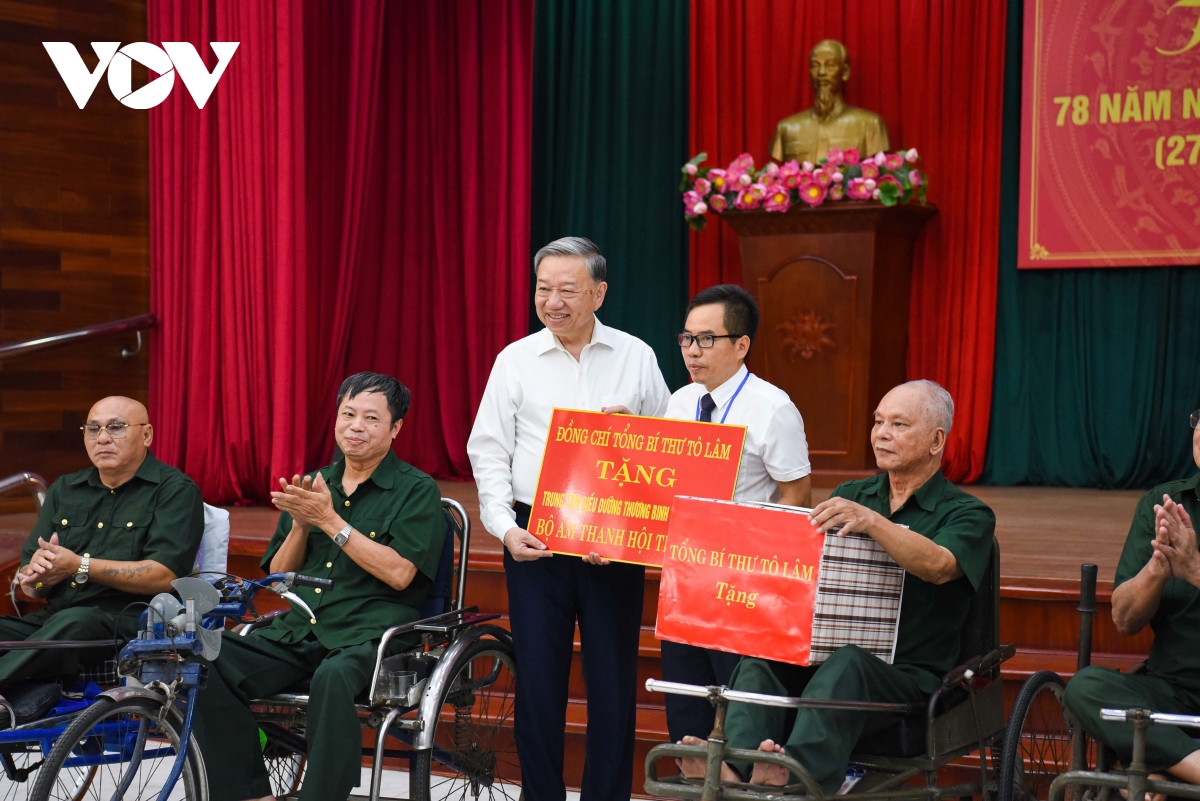 Tổng Bí thư Tô Lâm thăm Trung tâm điều dưỡng thương binh Thuận Thành, Bắc Ninh