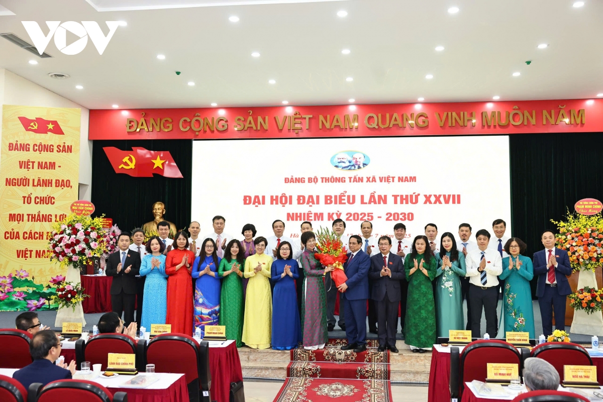 thu tuong pham minh chinh du Dai hoi dai bieu Dang bo thong tan xa viet nam hinh anh 4