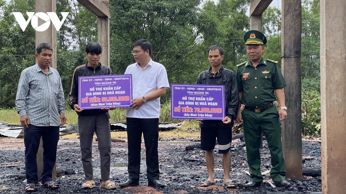 Quảng Trị hỗ trợ các gia đình bị hỏa hoạn