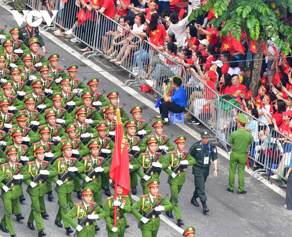 Hình ảnh các khối đi công an tại buổi Tổng duyệt diễu binh mừng Quốc khánh 2/9