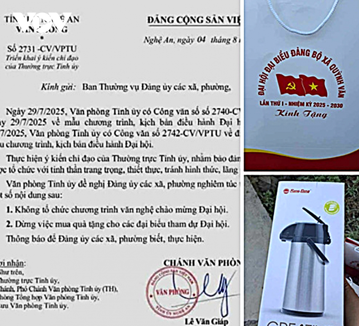 Chủ tịch xã lý giải vì sao vẫn tặng quà cho ĐB dự ĐH Đảng bộ sau lệnh dừng của tỉnh