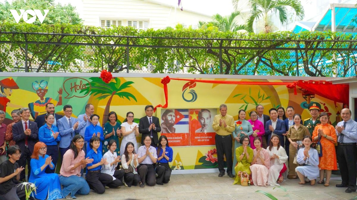 tranh tuong doc dao ghi dau tinh ban viet nam - cuba giua long thanh pho mang ten bac hinh anh 3