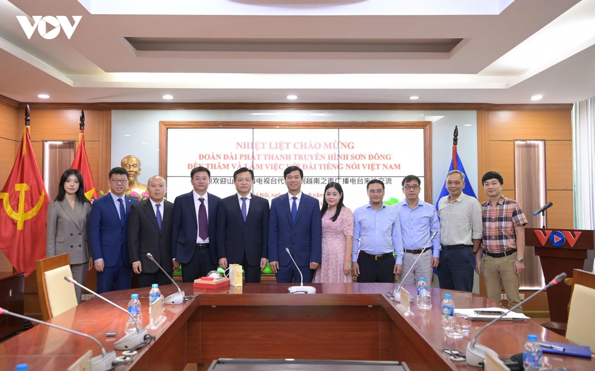 Lãnh đạo VOV tiếp đoàn Đài Phát thanh - Truyền hình Sơn Đông, Trung Quốc