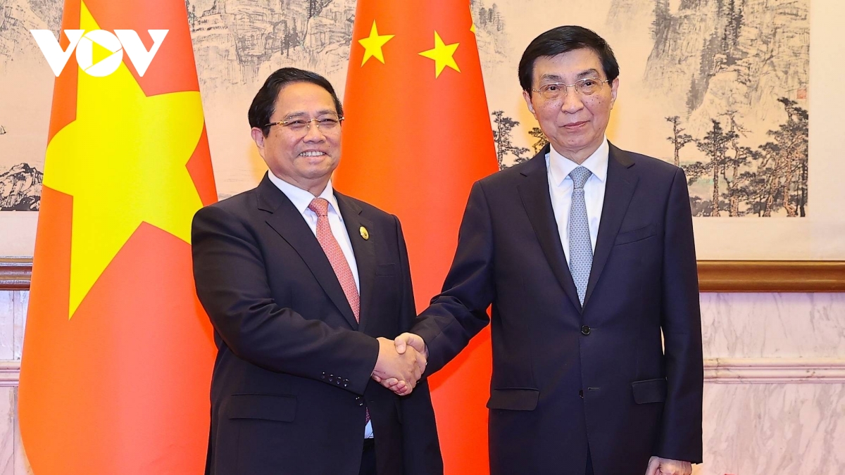 Thủ tướng Phạm Minh Chính hội kiến Chủ tịch Chính hiệp toàn quốc Trung Quốc