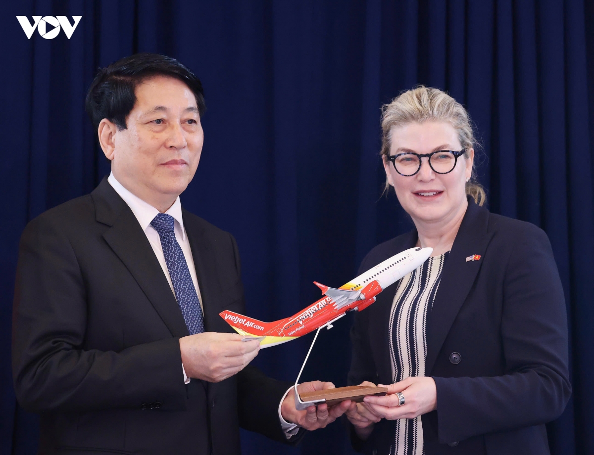 chu tich nuoc du le ban giao may bay boeing 737-8 dau tien cho vietjet hinh anh 1