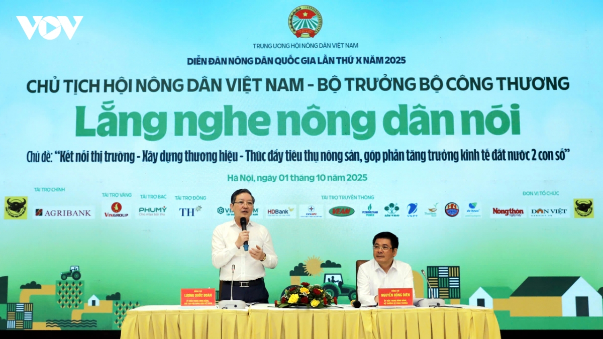 dien dan nong dan quoc gia 2025 con noi lo tieu thu, bao ve thuong hieu nong san hinh anh 1