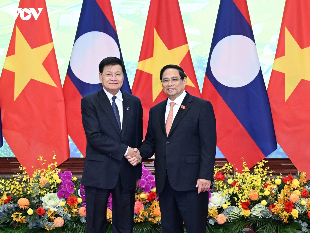 thu tuong pham minh chinh tiep tong bi thu, chu tich nuoc lao hinh anh 2