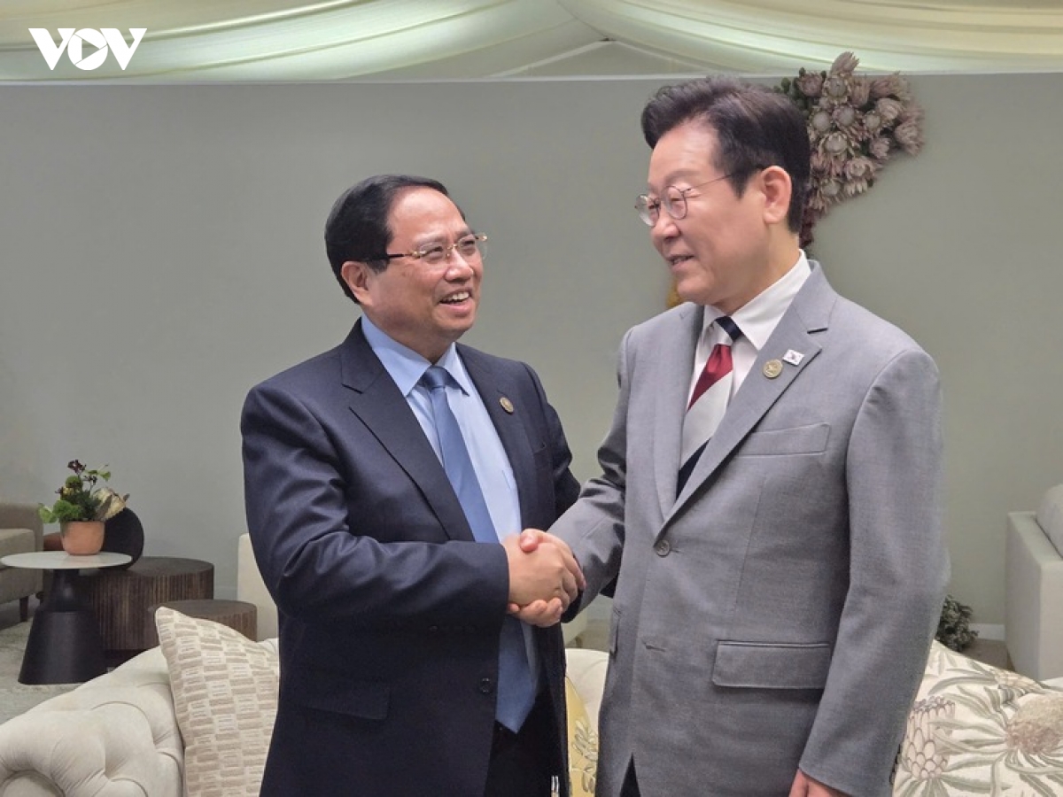 thu tuong pham minh chinh gap tong thong han quoc lee jae myung hinh anh 1