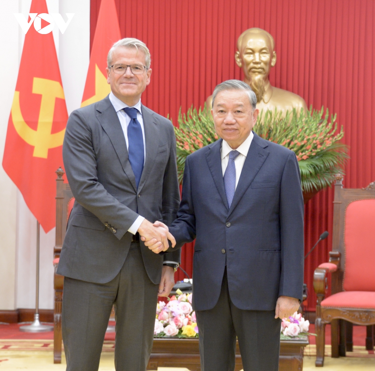 Tổng Bí thư Tô Lâm tiếp ông Vincent Clerc, Giám đốc Tập đoàn A.P.Moller - Maersk