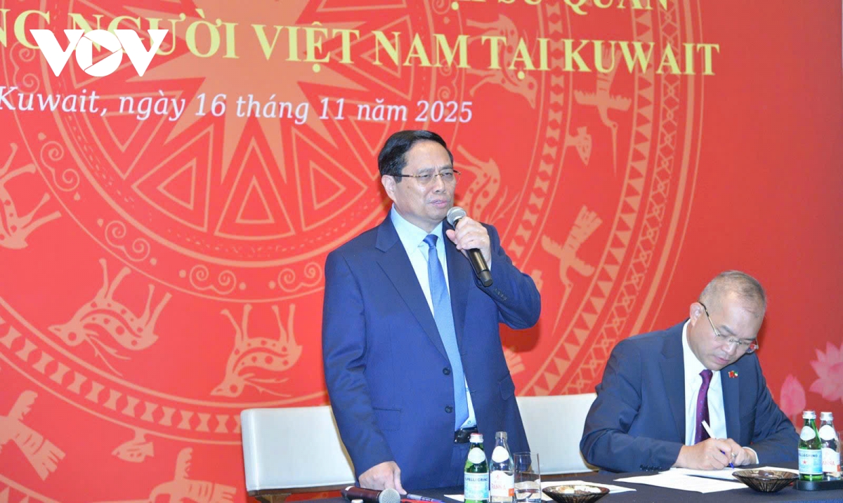 thu tuong pham minh chinh gap go cong dong nguoi viet nam tai kuwait hinh anh 1
