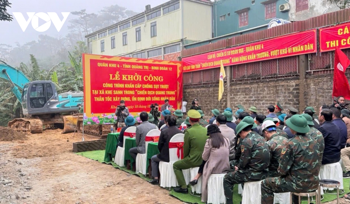 quang tri khoi cong cong trinh khan cap chong sat lo tai xa khe sanh hinh anh 1
