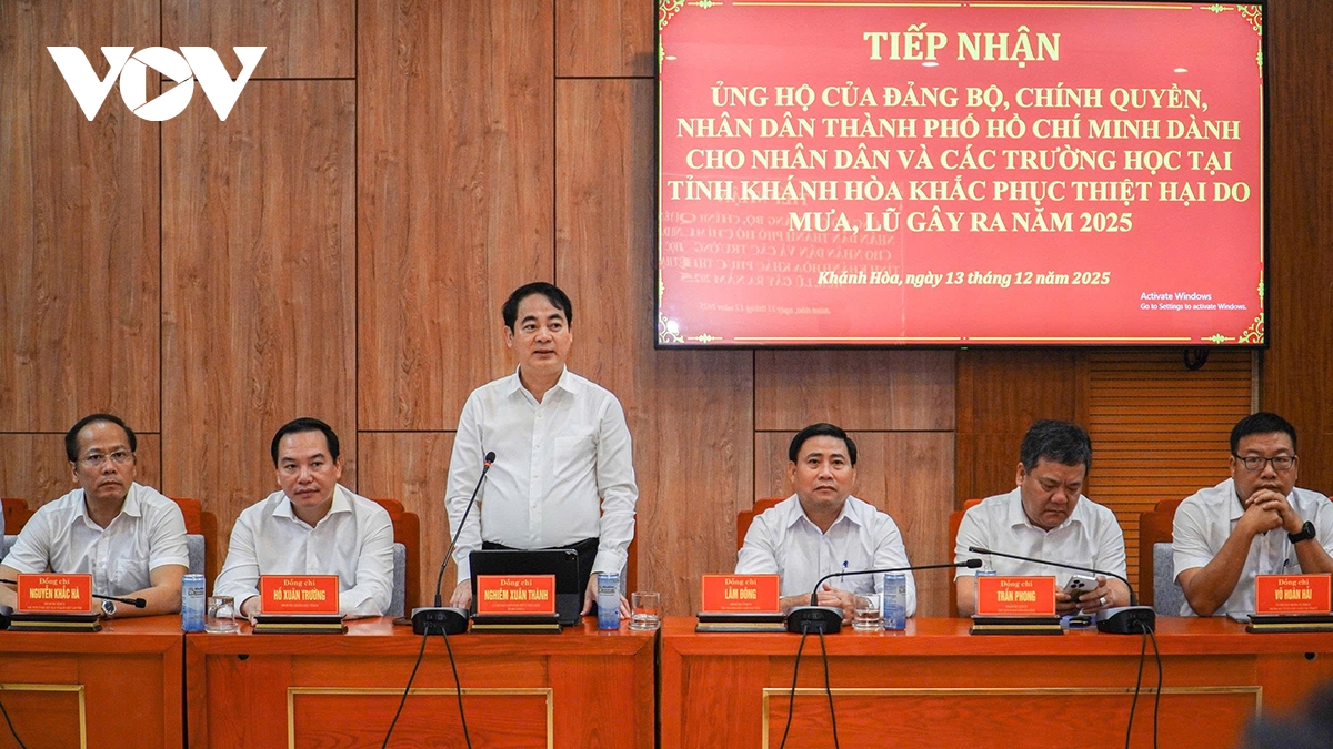 TP.HCM tiếp tục hỗ trợ Khánh Hòa hơn 57 tỷ đồng khắc phục thiên tai