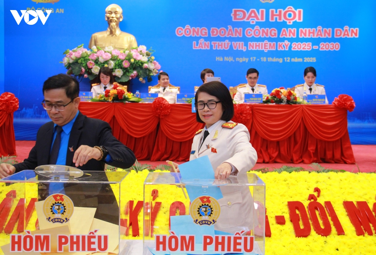 Dai hoi dai bieu cong doan cong an nhan dan lan thu vii khai mac tai ha noi hinh anh 1