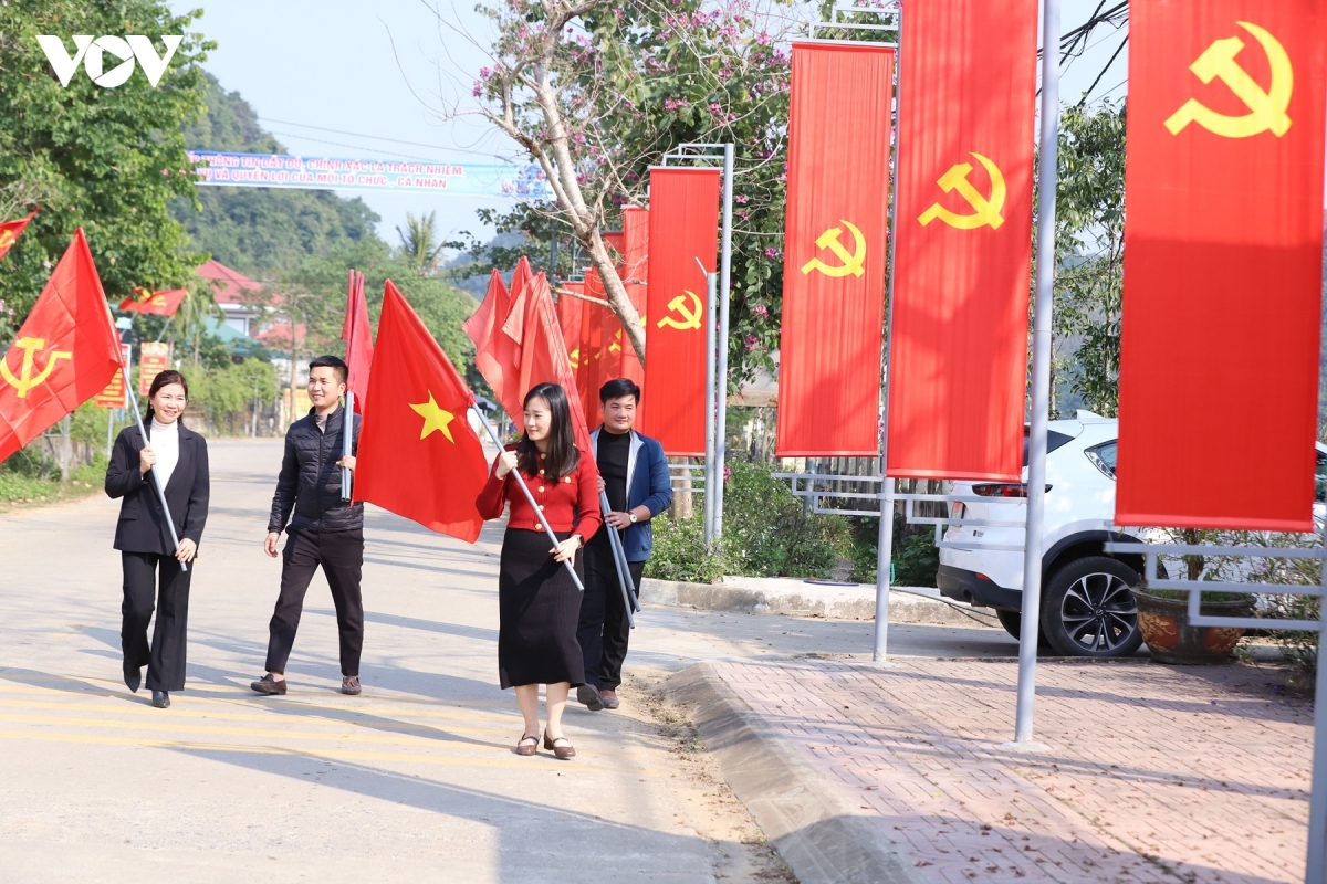 ninh binh ruc ro co hoa chao mung Dai hoi Dang toan quoc lan thu xiv hinh anh 1