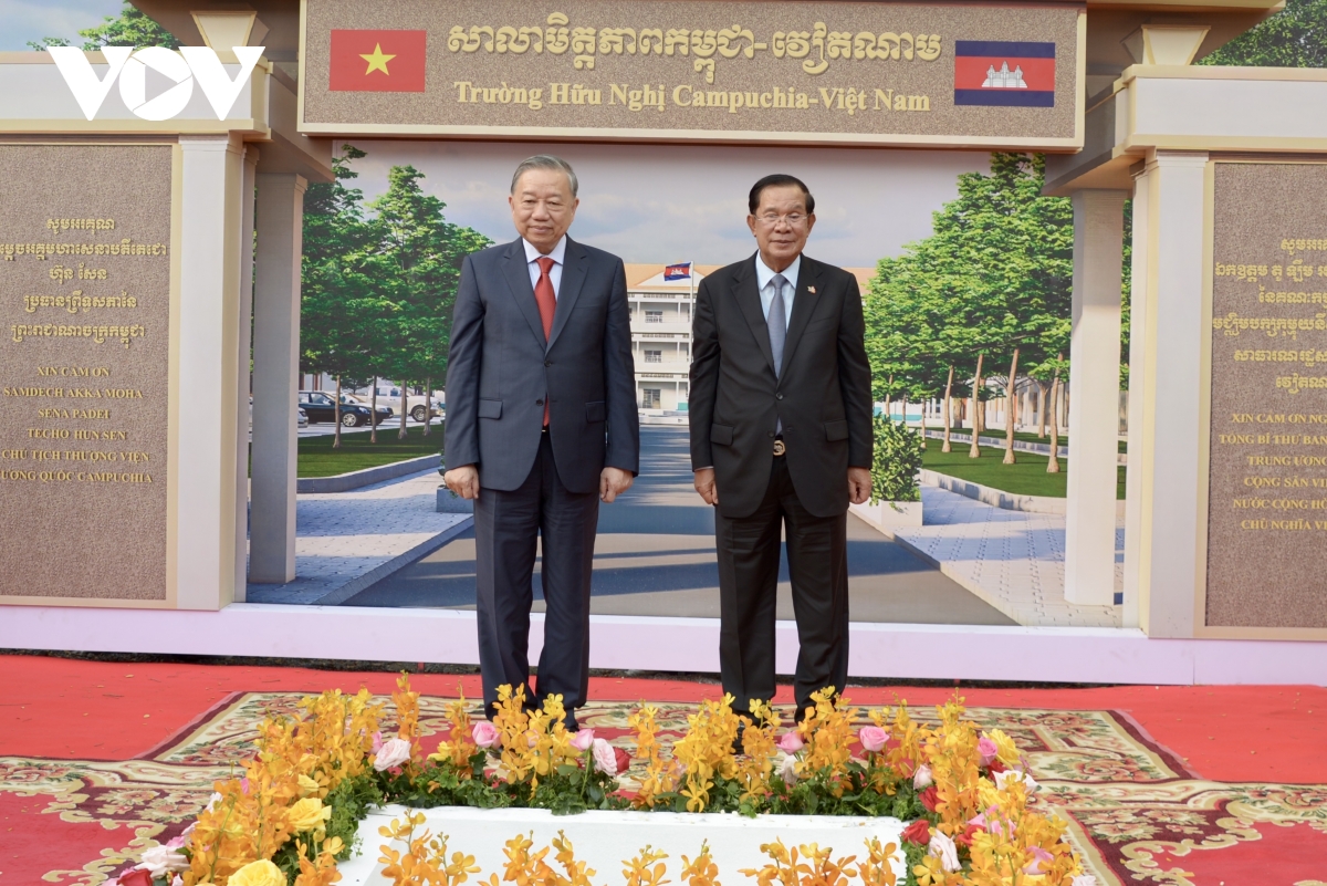 Tổng Bí thư Tô Lâm dự lễ khởi công Trường Hữu nghị Campuchia - Việt Nam