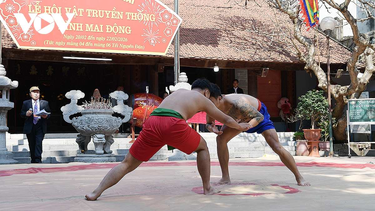 Lễ hội vật truyền thống đình Mai Động