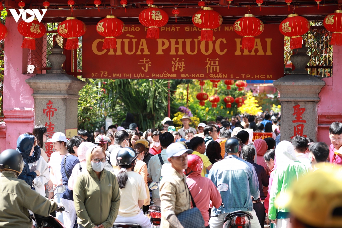 nguoi dan tp.hcm no nuc di le phat va du xuan dau nam moi hinh anh 1
