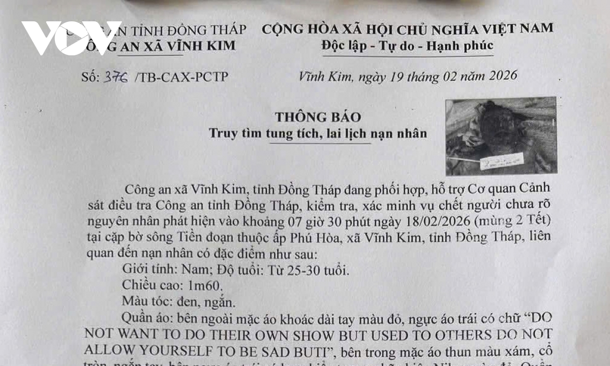 Đồng Tháp truy tìm danh tính người chết trôi sông