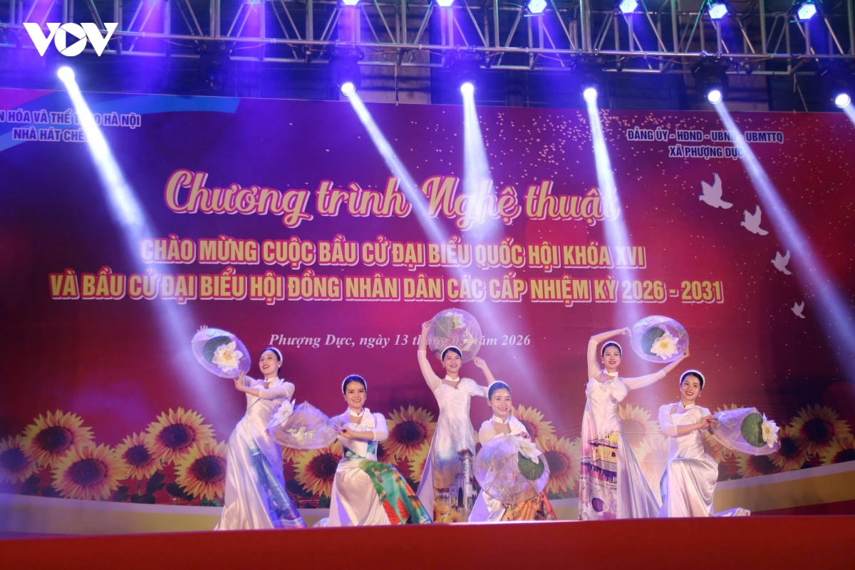 Dem nghe thuat mau co toi yeu chao mung bau cu dai bieu quoc hoi khoa xvi hinh anh 14