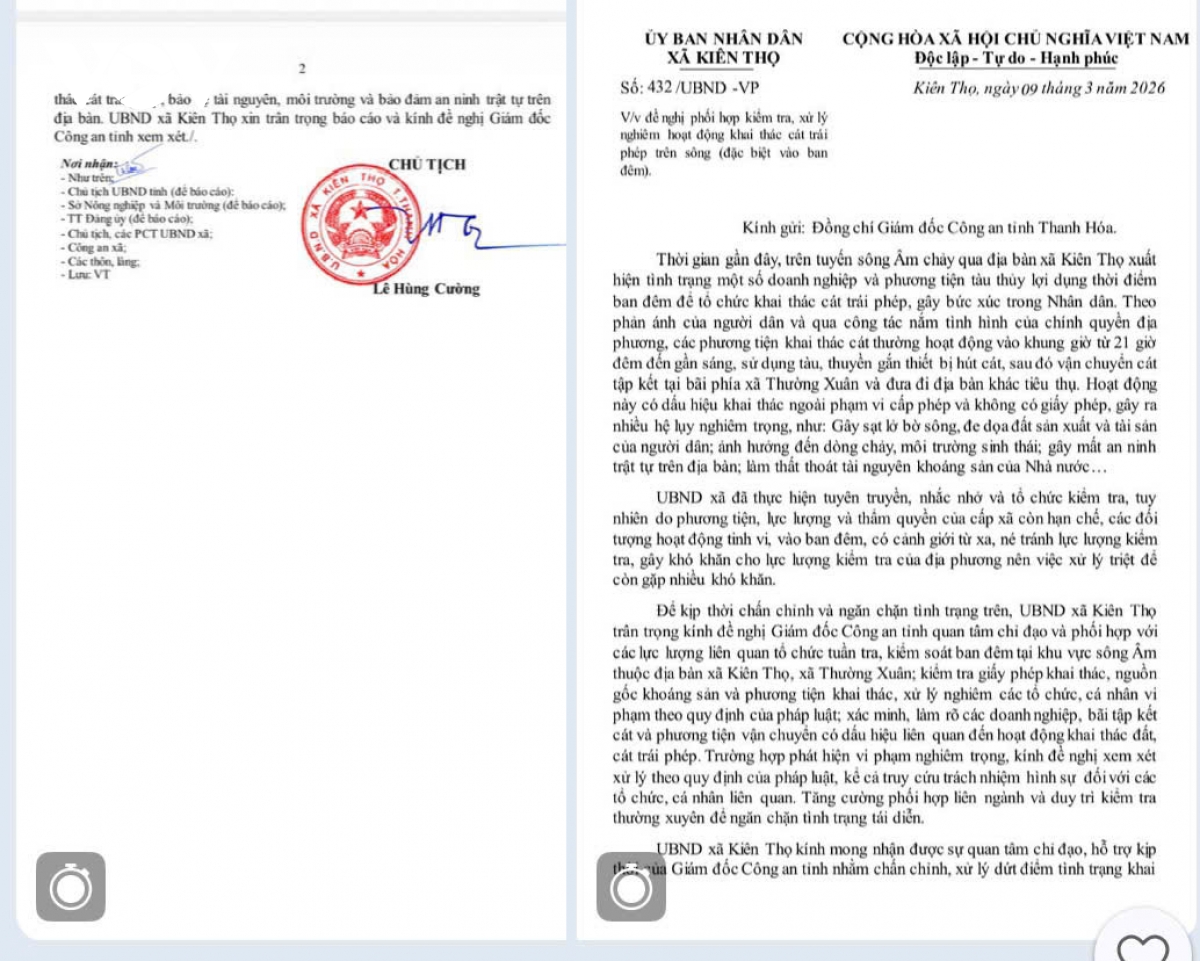 khai thac cat tren song Am, thanh hoa xa noi co roi xa lai bao khong hinh anh 1