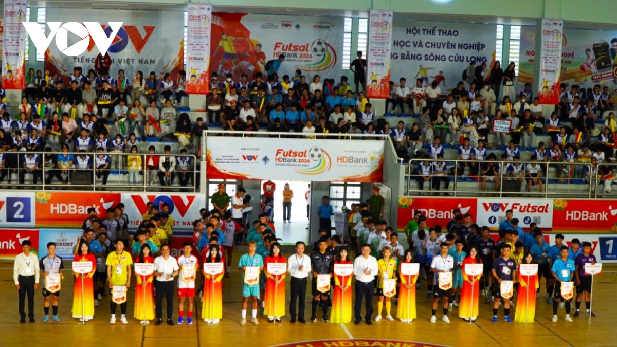 khai mac giai futsal hdbank sinh vien khu vuc Dbscl nam 2026 hinh anh 1
