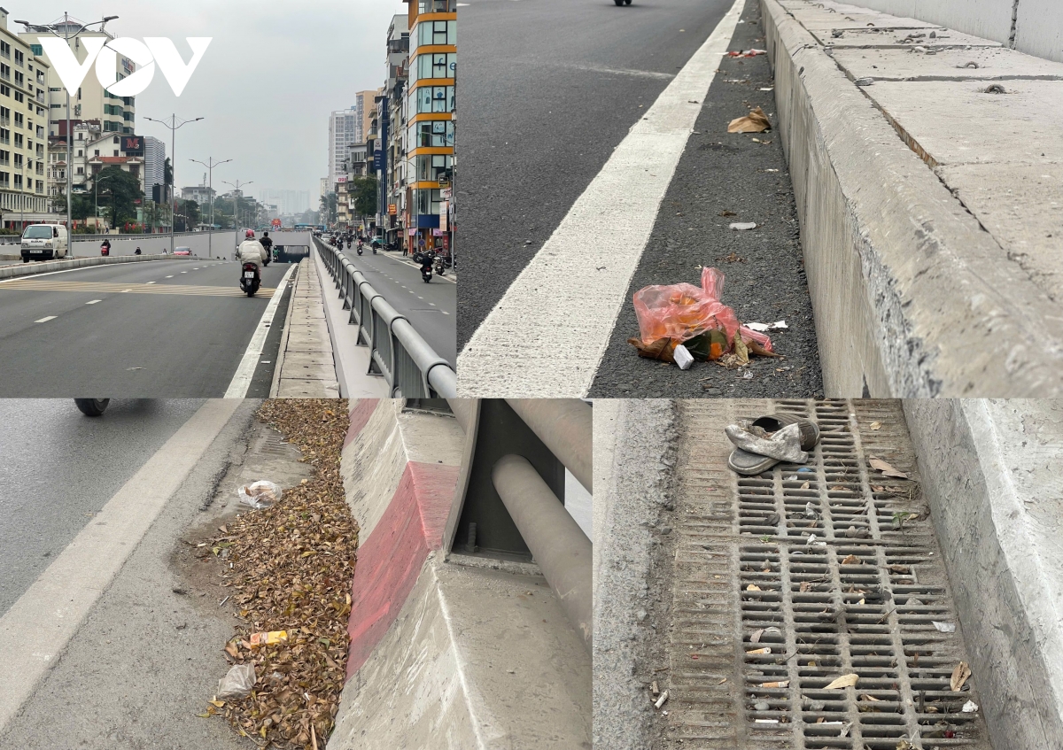 ha noi rac tran tren duong vanh dai, cau vuot, nguy co gay tai nan va mat my quan hinh anh 10