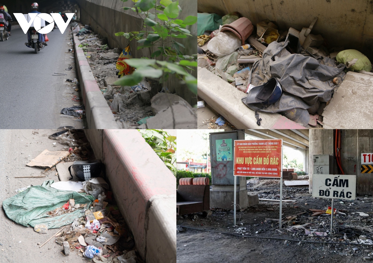 ha noi rac tran tren duong vanh dai, cau vuot, nguy co gay tai nan va mat my quan hinh anh 4