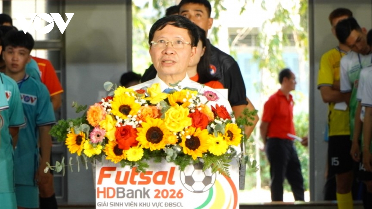 khai mac giai futsal hdbank sinh vien khu vuc Dbscl nam 2026 hinh anh 2